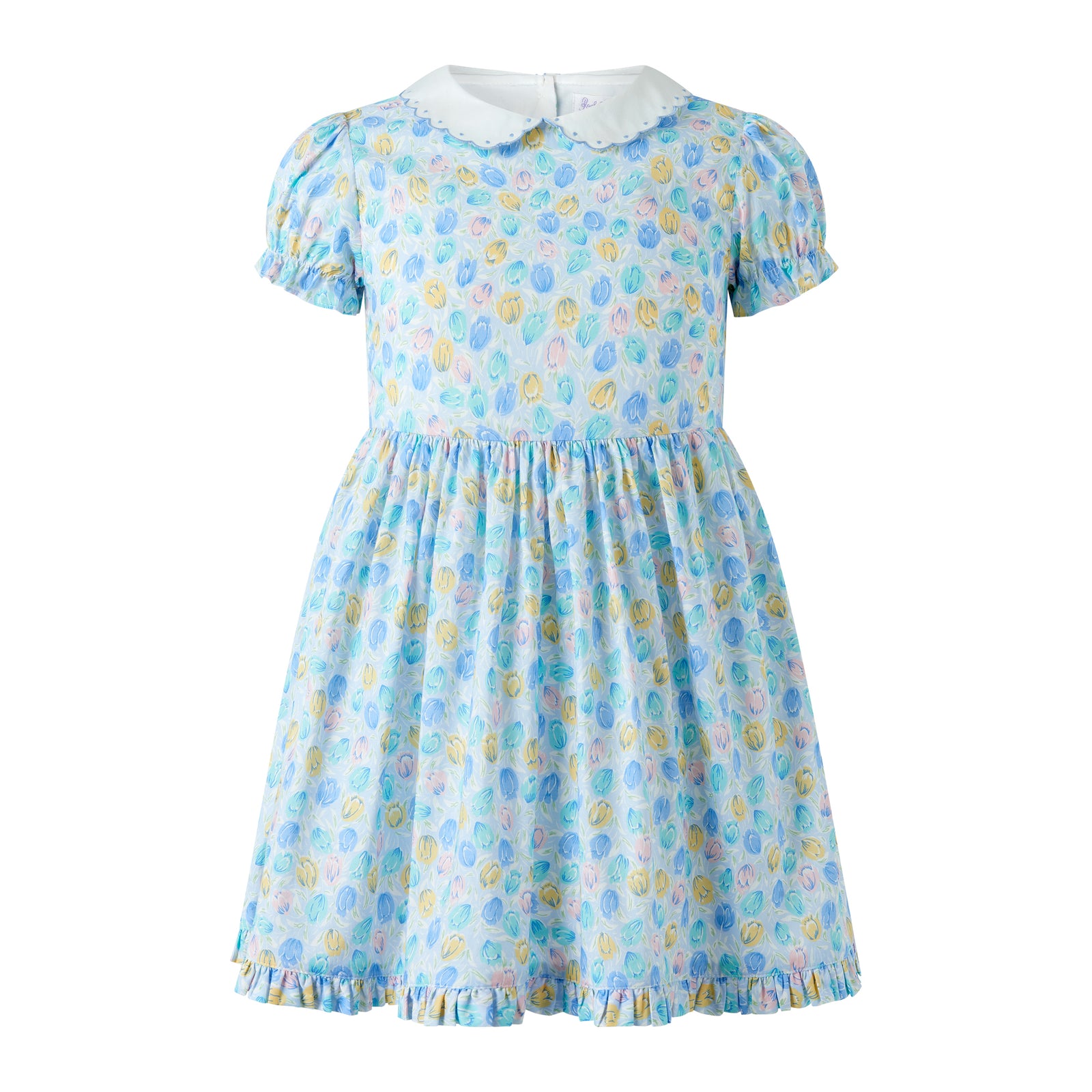 Blue Scalloped Collar Tulip Dress 8y