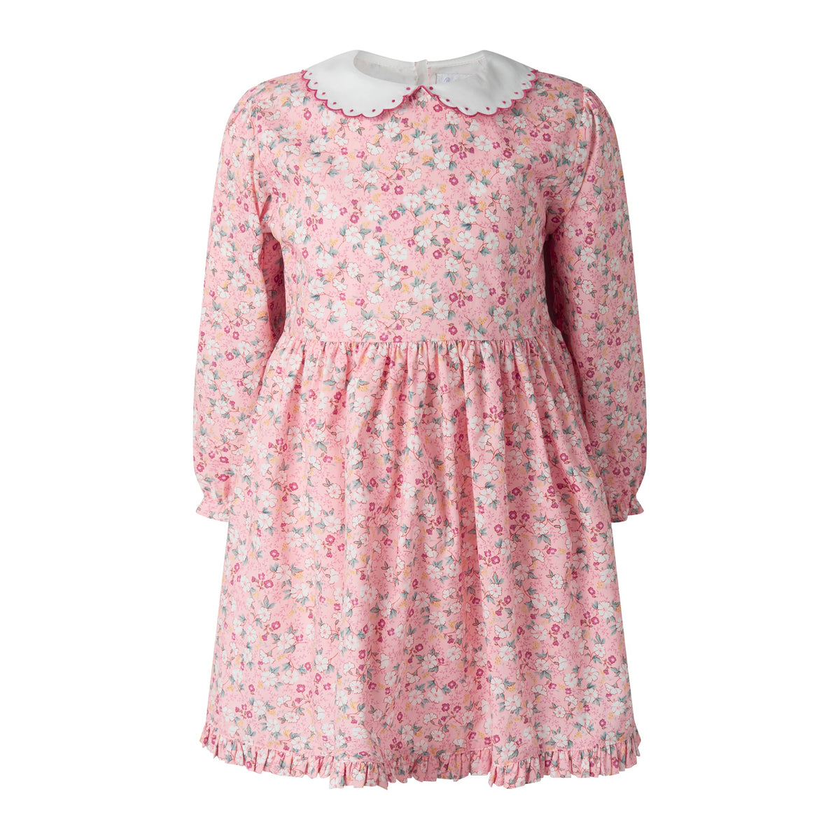 Pink Floral Scalloped Collar Dress Rachel Riley US