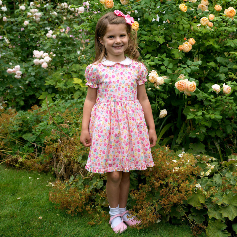 Pink Scalloped Collar Tulip Dress 8y