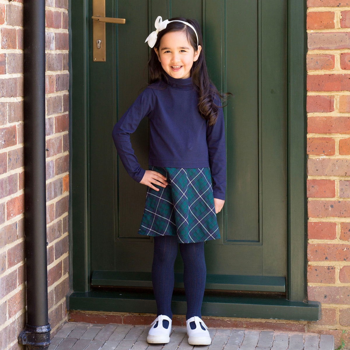 Tartan Turtle Neck Dress Rachel Riley US