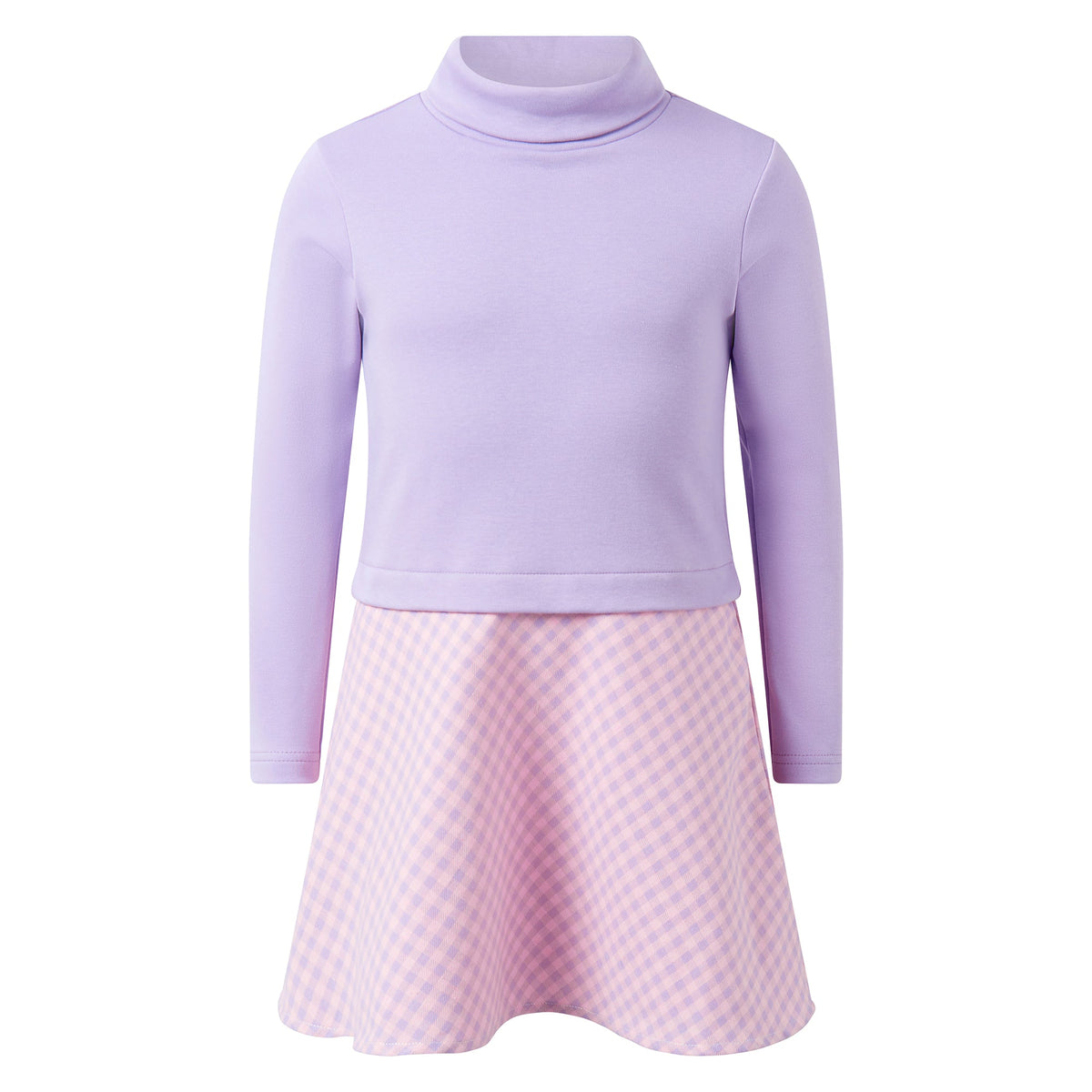 Turtleneck Check Dress