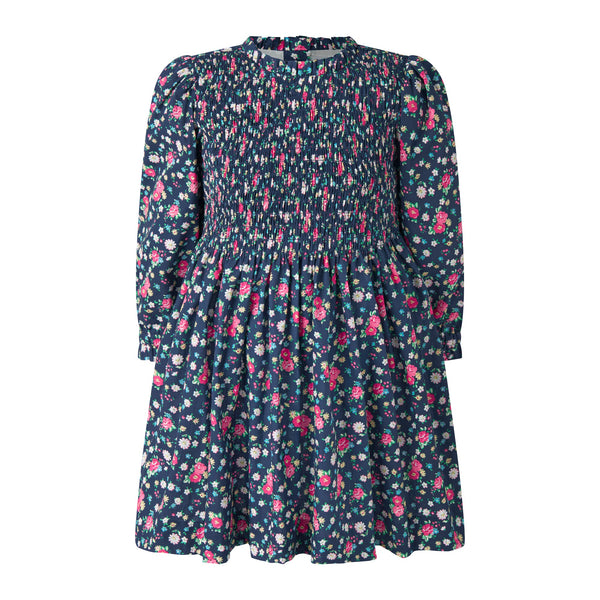 Navy Ditsy Floral Ruched Dress Rachel Riley US