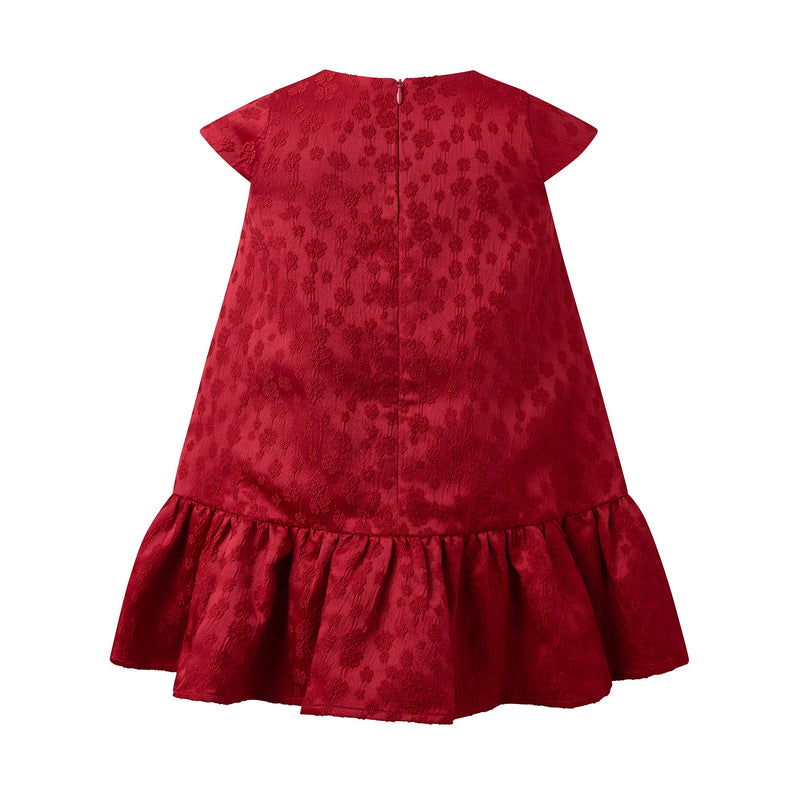 Red Petal Damask Drop Hem Dress – Rachel Riley US