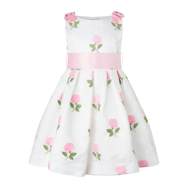 Pink Rose Embroidered Organza Dress – Rachel Riley US