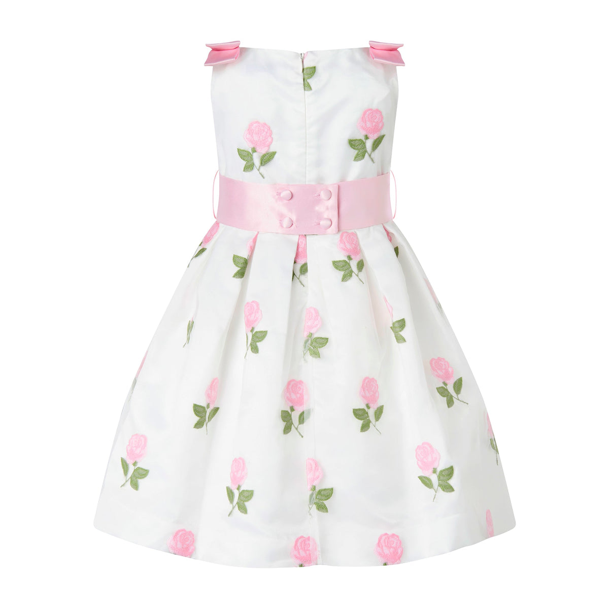 Pink Rose Embroidered Organza Dress Rachel Riley US