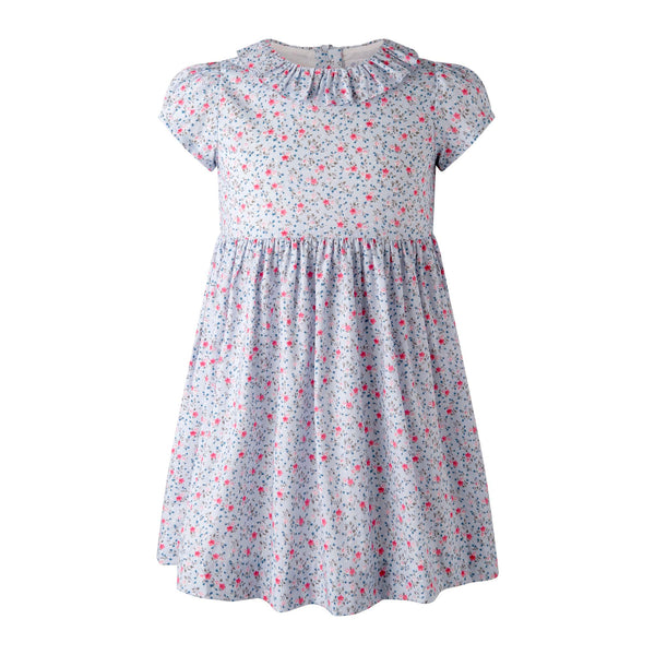 Mini Bouquet Frill Collar Dress 7Y / Blue
