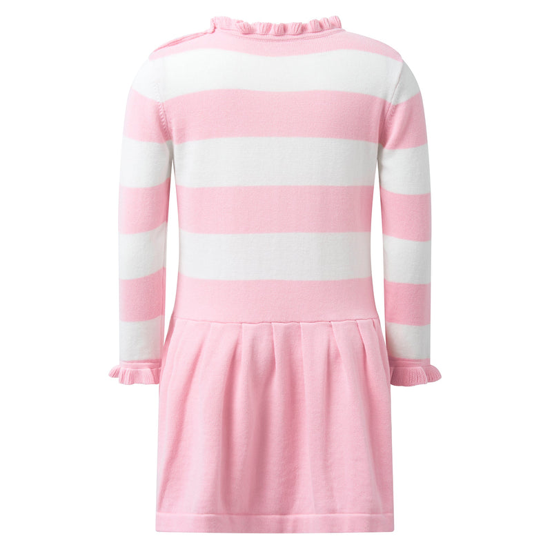 Pink & White Striped Knit Dress Rachel Riley US