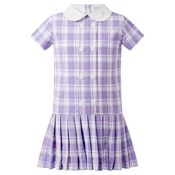 Purple Check  Dropped Waist  Dress Rachel Riley US