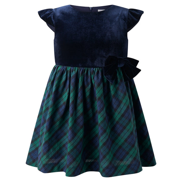 Velvet Blackwatch Plaid Party Dress Rachel Riley US