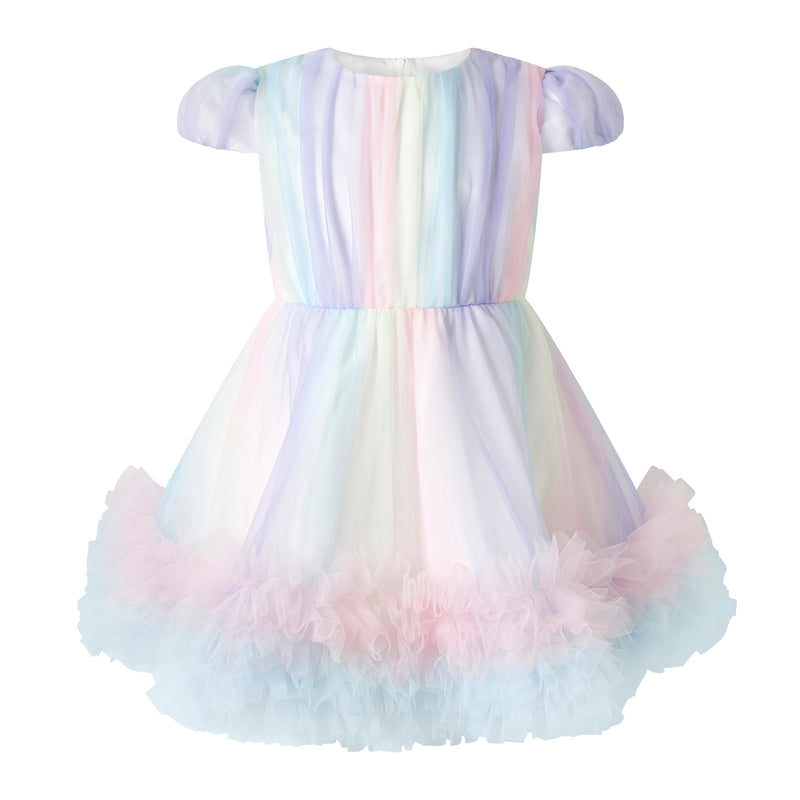 rainbow party dress Rainbow Tulle Party Dress