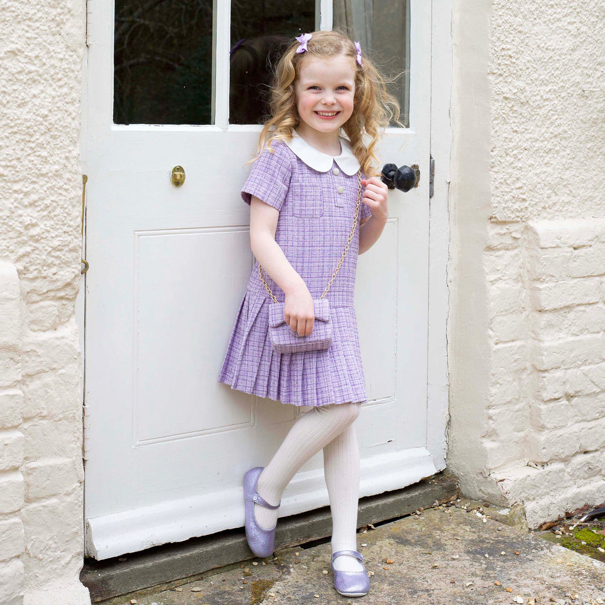 Lavender Tweed Dress Rachel Riley US