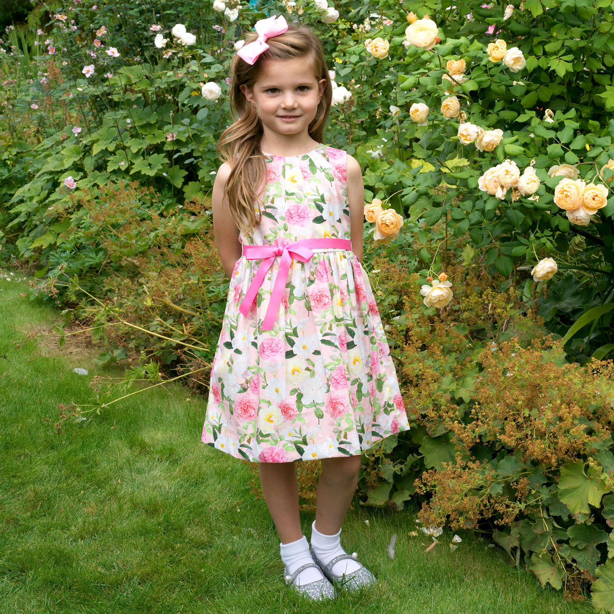 Pink Rose Sash Dress Rachel Riley US