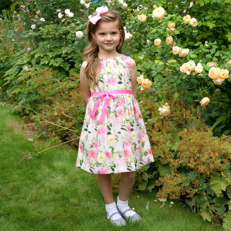 Pink Rose Sash Dress – Rachel Riley US