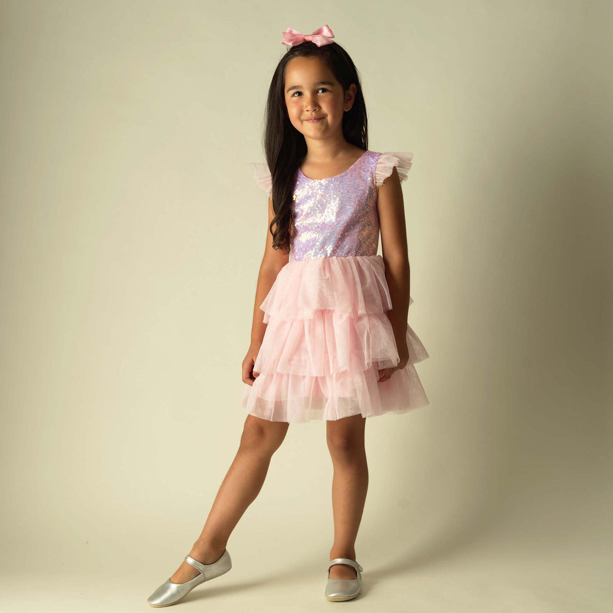 Glitter Tutu Dress, Cape, & Hair Clip Set