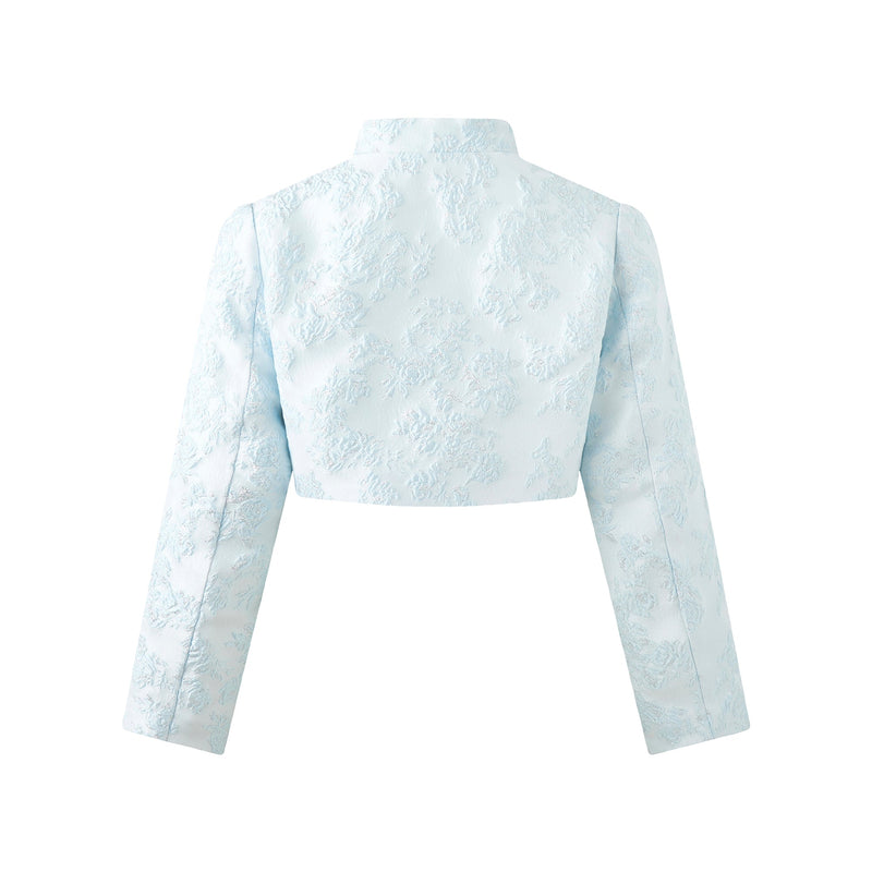 Blue Floral Damask Bolero