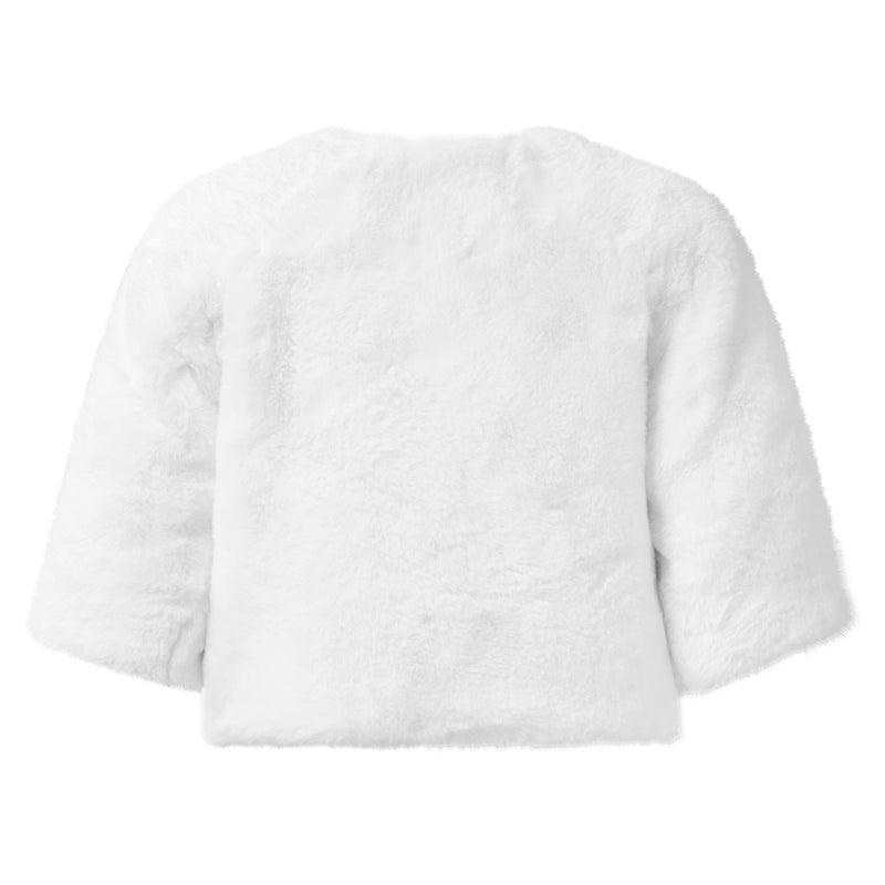 Ivory Faux Fur Cropped Jacket Rachel Riley US