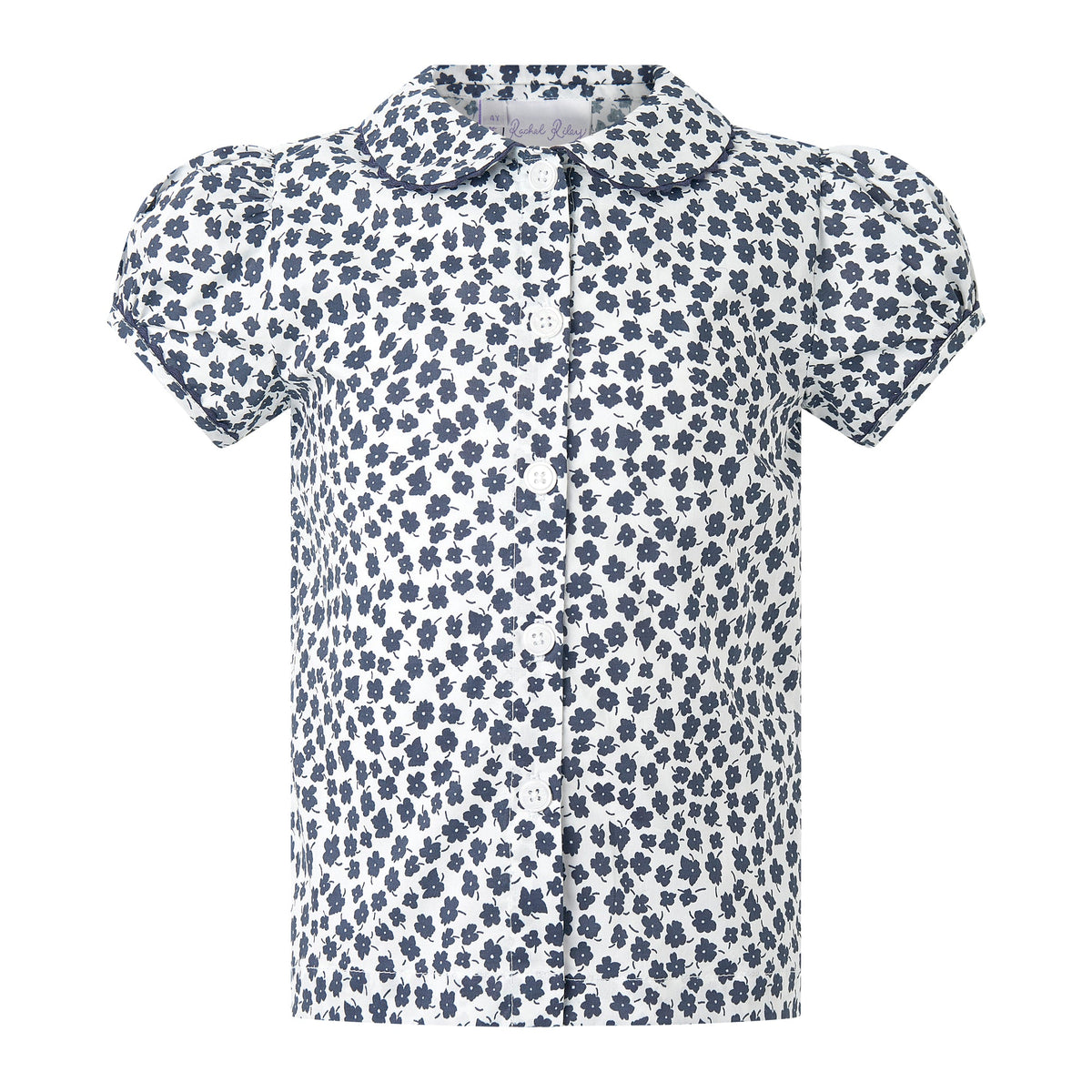 Floral Blouse & Navy Pinafore Set Rachel Riley US