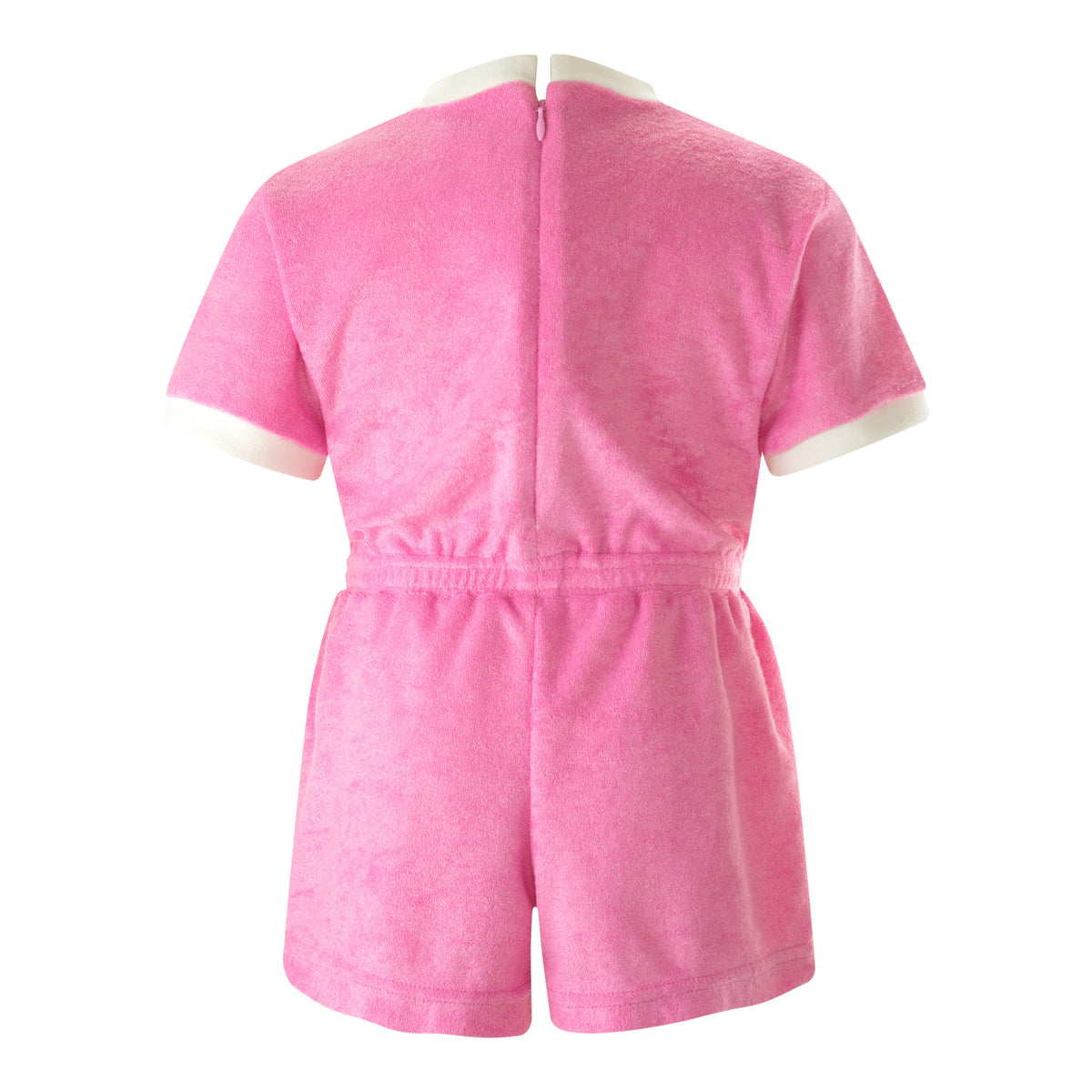 Pink Bow Towelling Playsuit Rachel Riley US