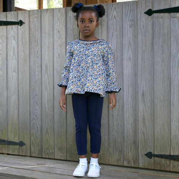 Navy Floral Blouse & Legging Set Rachel Riley US