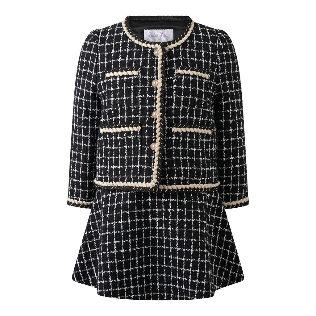 Black & Ivory Tweed Jacket and Skirt Set