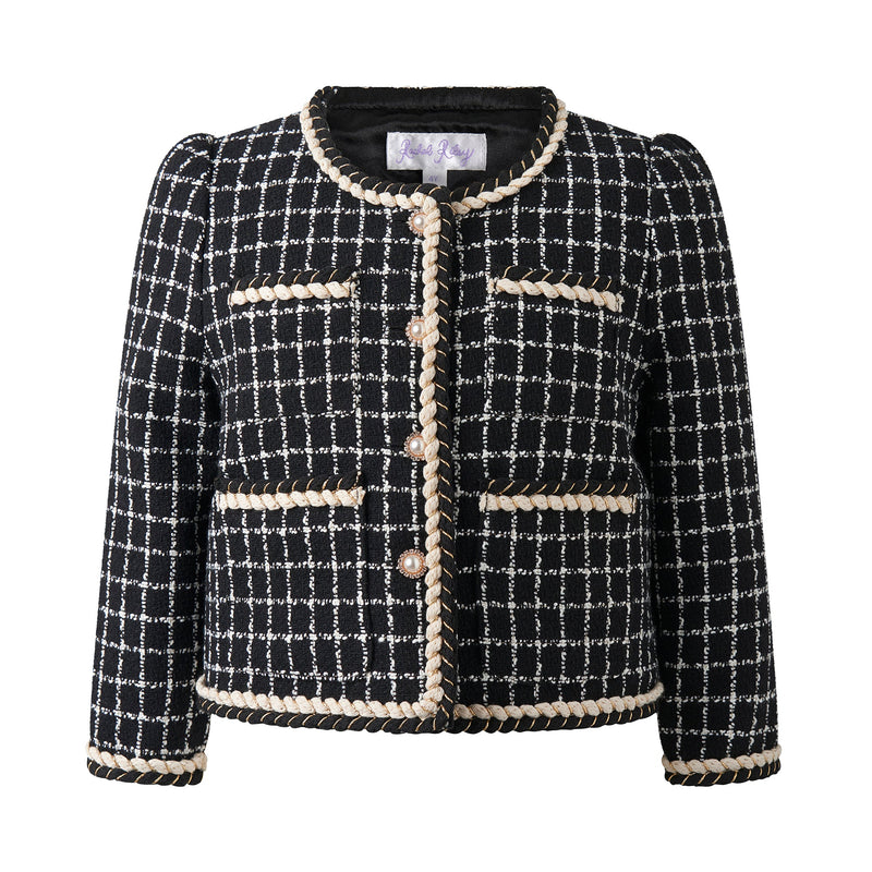 Black & Ivory Tweed Jacket and Skirt Set Rachel Riley US