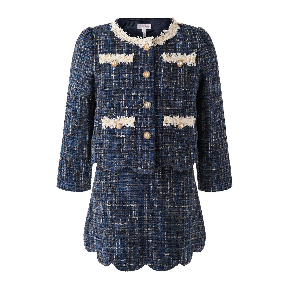 Navy Tweed Skirt Set Rachel Riley US