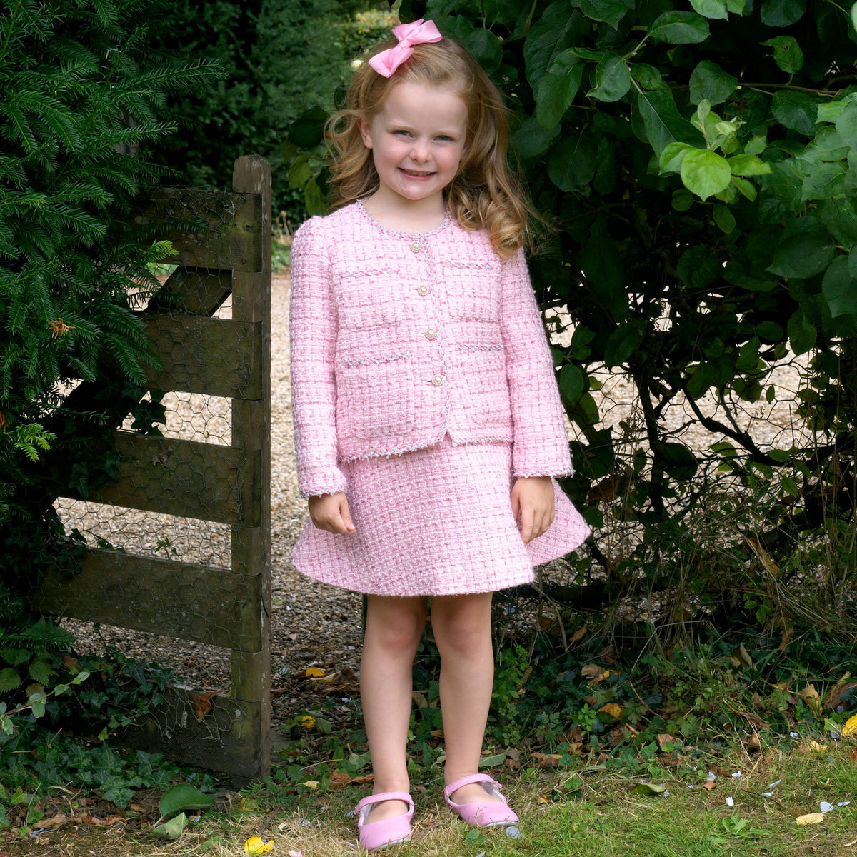 Pink Tweed Jacket and Skirt Set Rachel Riley US