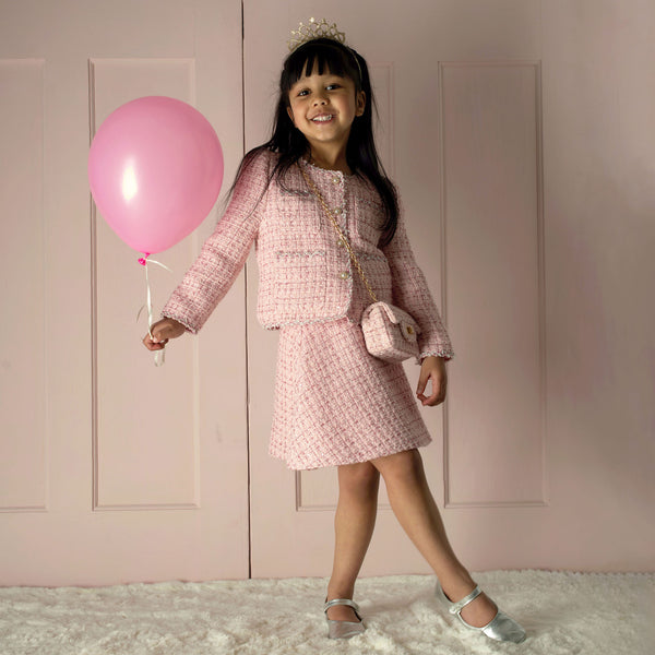 Pink Tweed Cross Body Bag Rachel Riley US