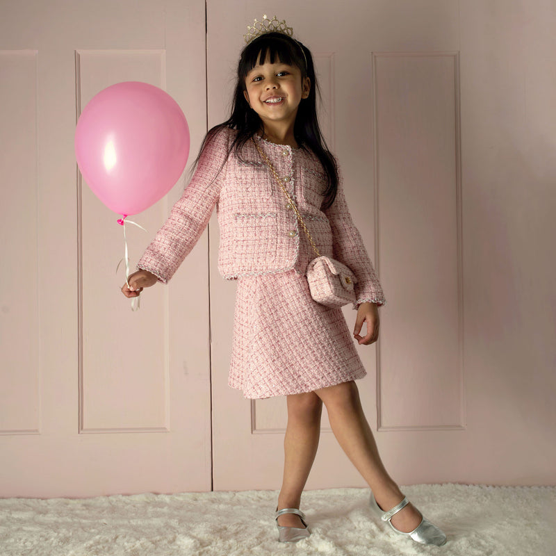 Pink Tweed Cross Body Bag Rachel Riley US