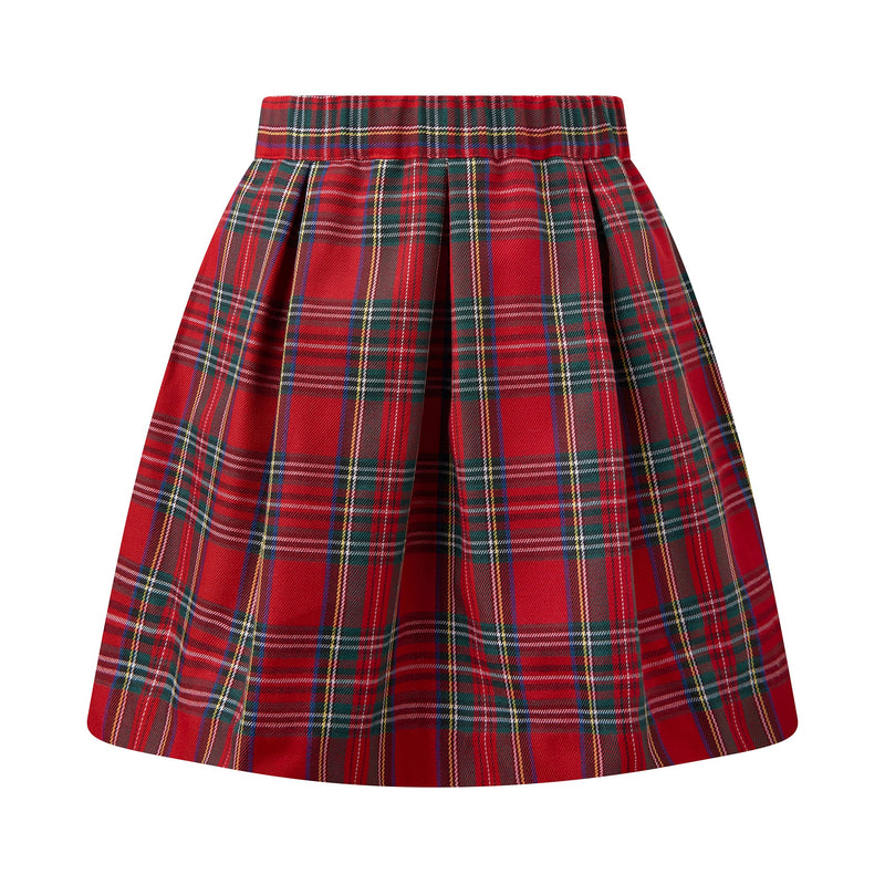 Red Tartan Skirt & Blouse Set