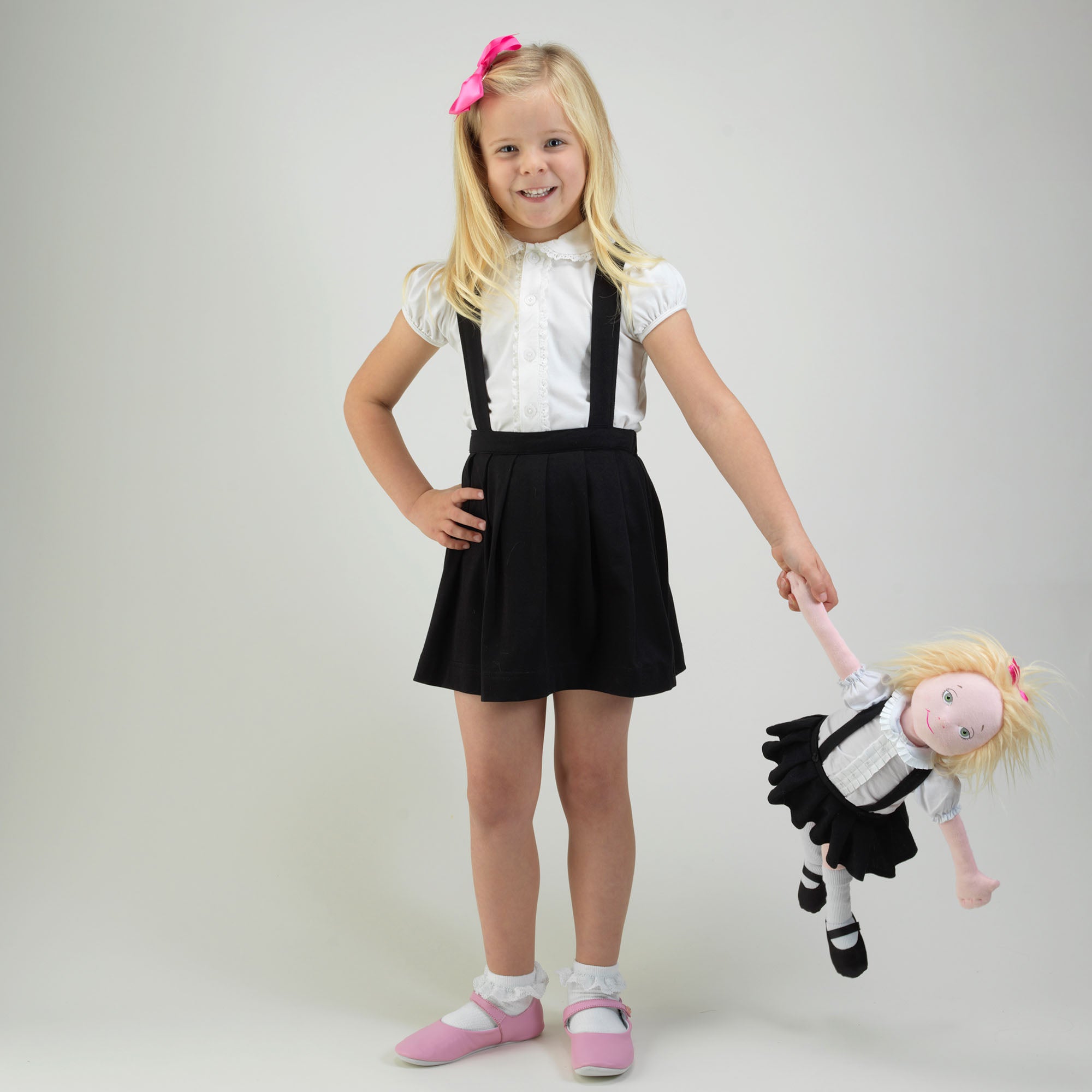 Eloise Black Silk Velvet Pinafore Set