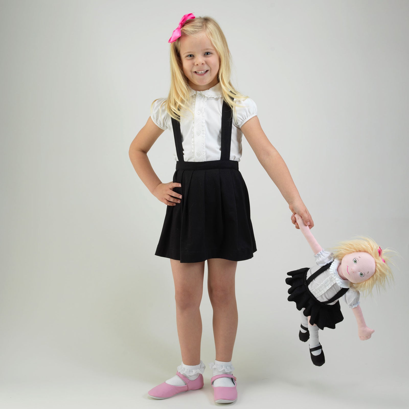 Eloise Black Silk Velvet Pinafore Set