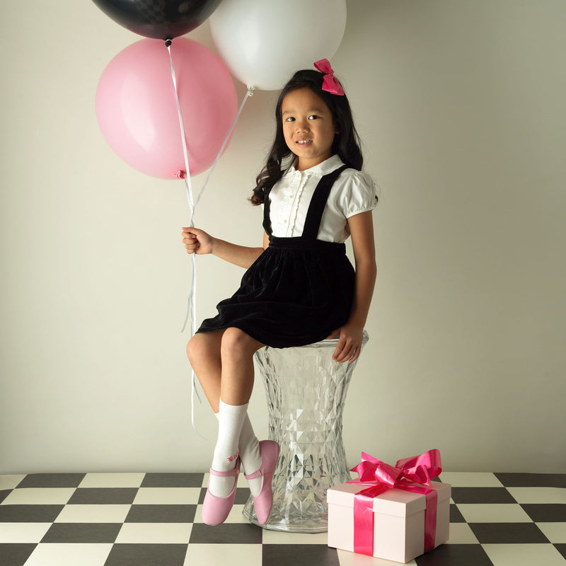 Eloise Black Silk Velvet Pinafore Set