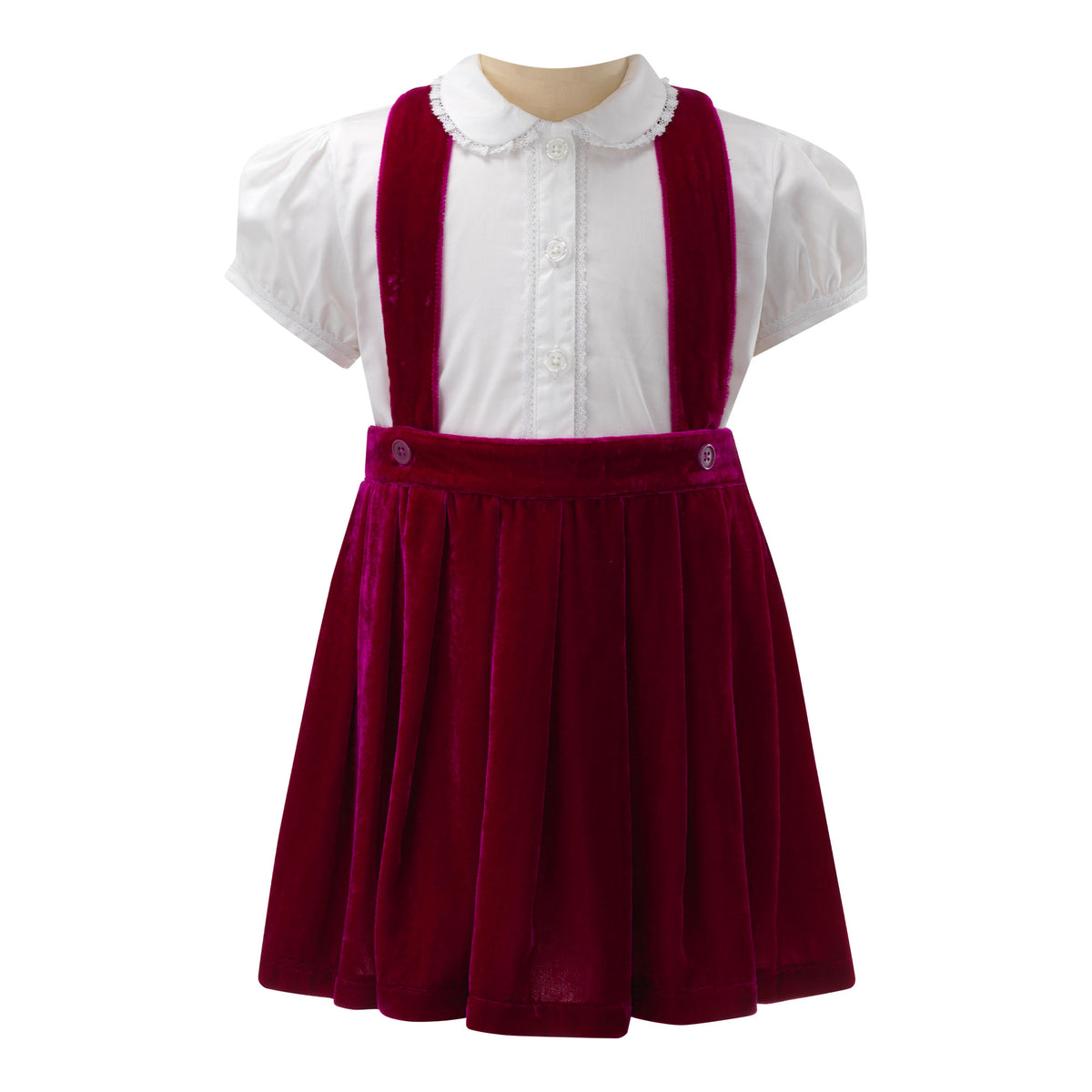 Eloise Pink Silk Velvet Pinafore Set Rachel Riley US