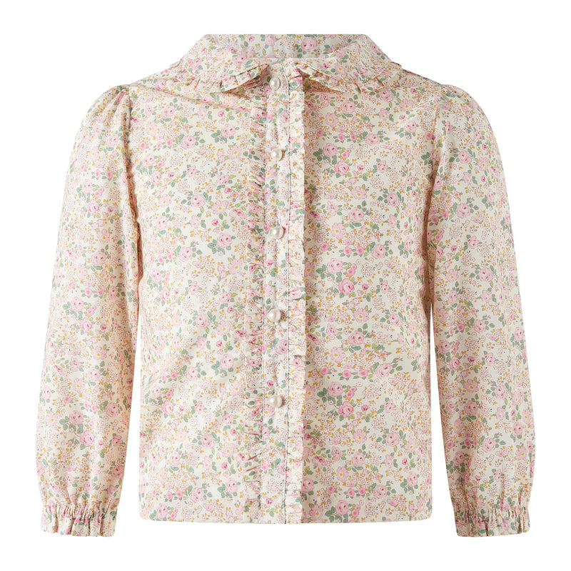 Floral Blouse & Pink Cord Pinafore Set Rachel Riley US