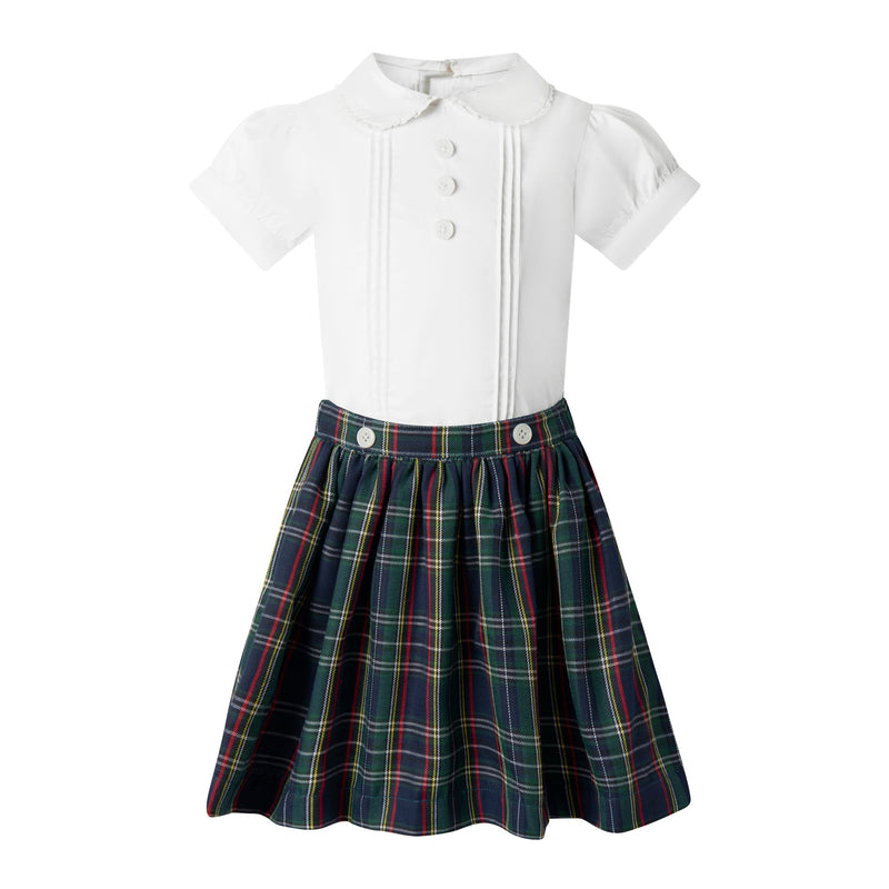 Navy Check Skirt & Blouse Set Rachel Riley US