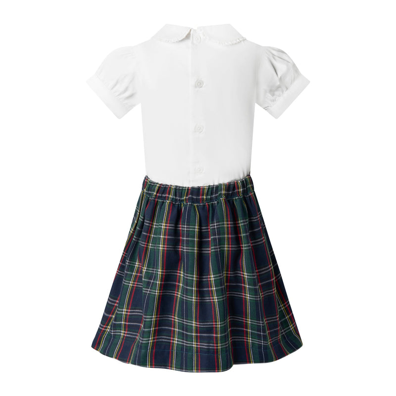 Navy Check Skirt & Blouse Set Rachel Riley US