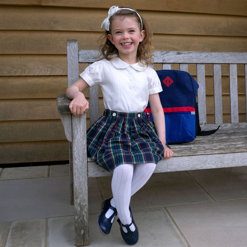 Navy Check Skirt & Blouse Set Rachel Riley US