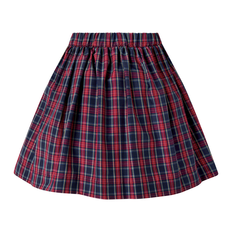 Navy Check Button-Front Skirt Rachel Riley US