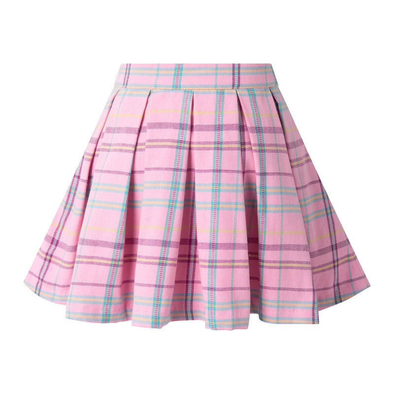 Pink Check Pleated Skirt Rachel Riley US