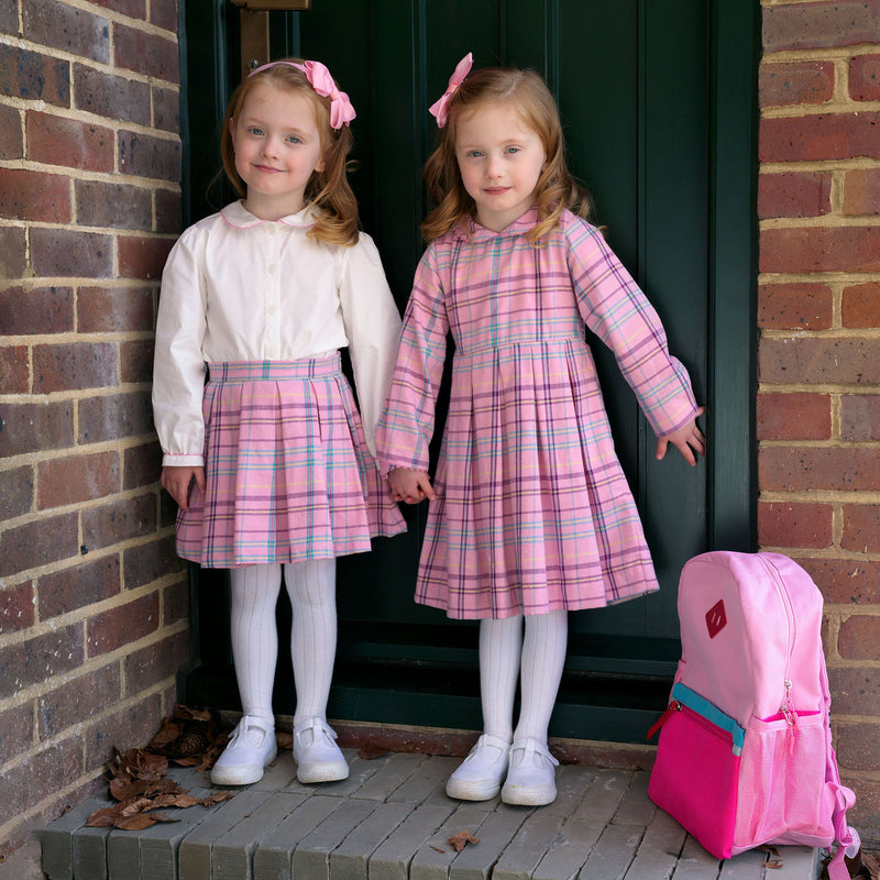 Pink Check Pleated Skirt Rachel Riley US