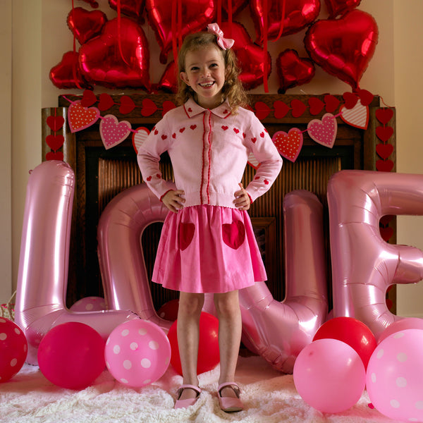 Heart Pocket Babycord Pull-on Skirt