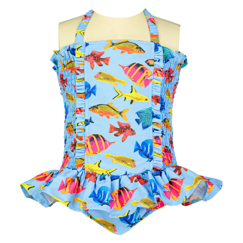Tropical Fish Ruched Swimsuit