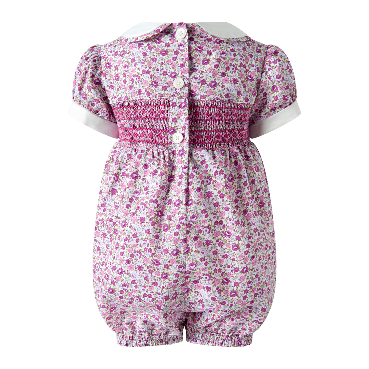 Purple Ditsy Floral Smocked Babysuit Rachel Riley US