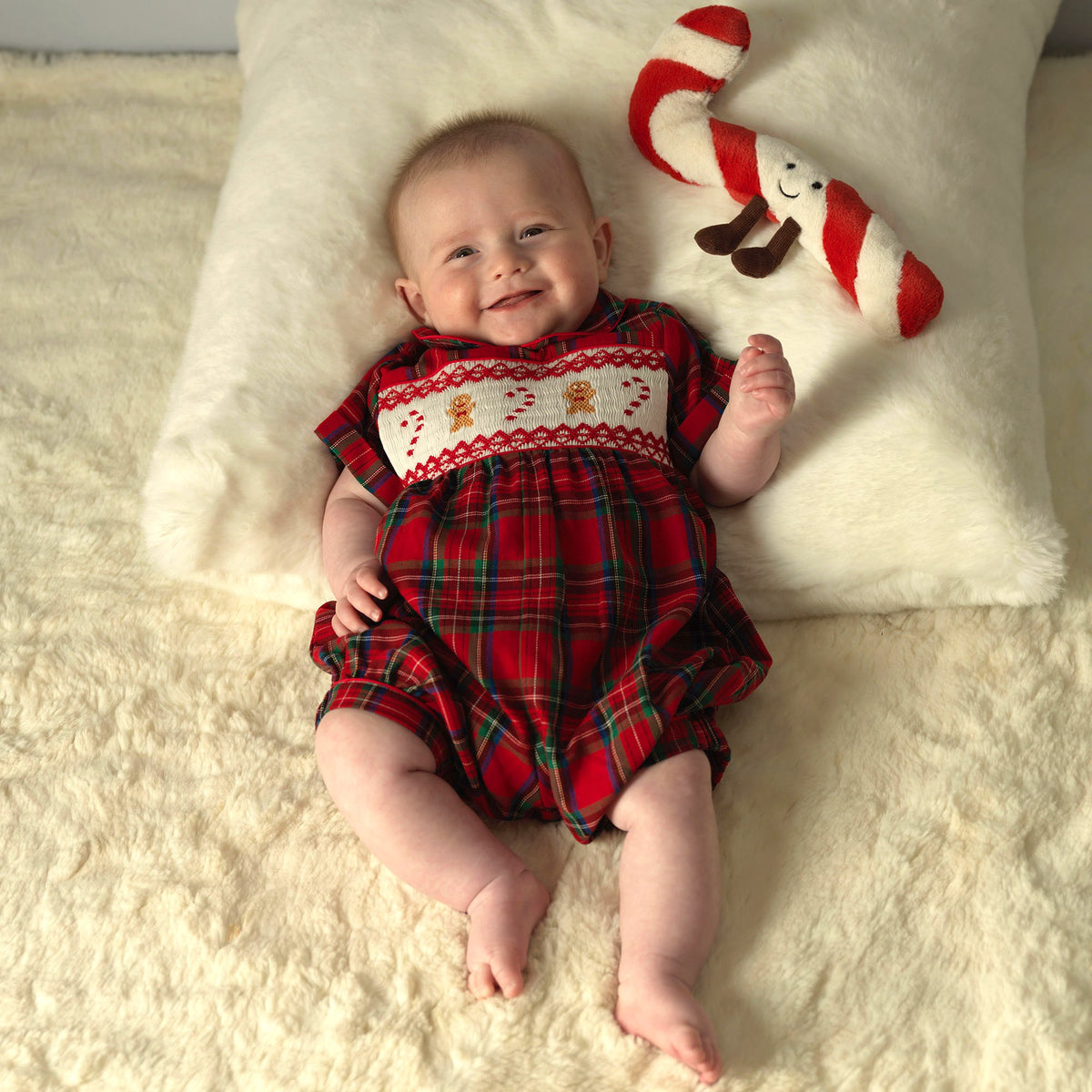 Gingerbread Smocked Babysuit Rachel Riley US