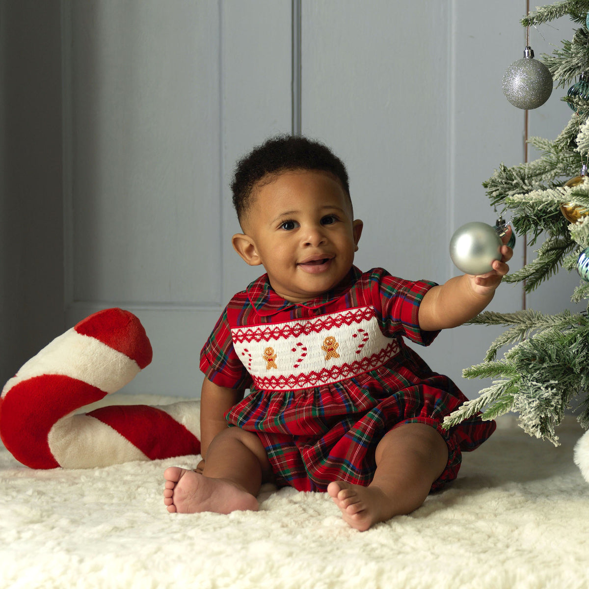 Gingerbread Smocked Babysuit Rachel Riley US