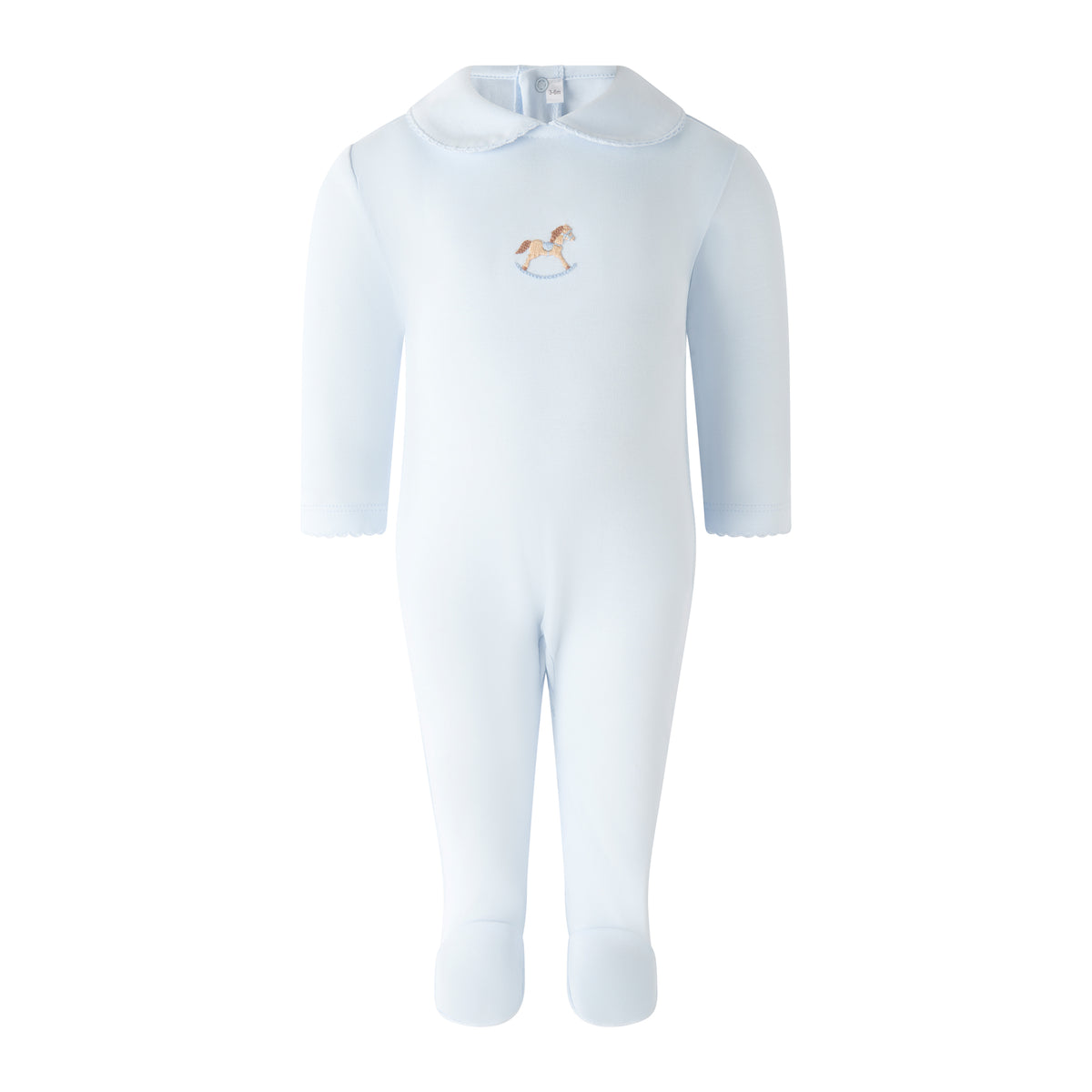 Pima Blue Rocking Horse Footie