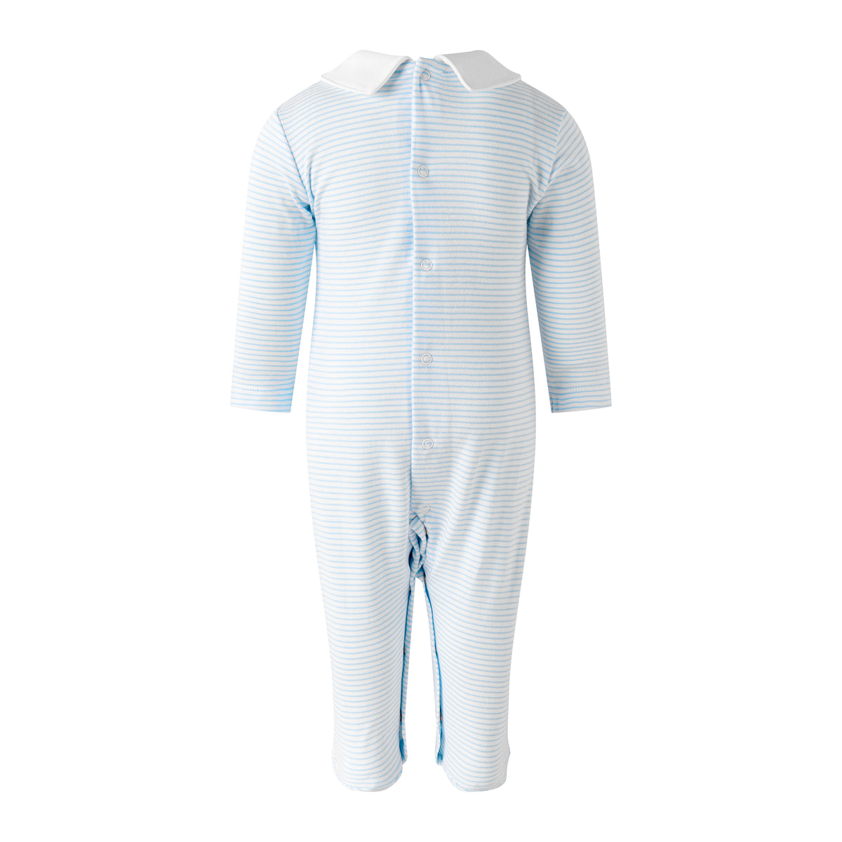 Pima Blue Teddy Smocked Footie
