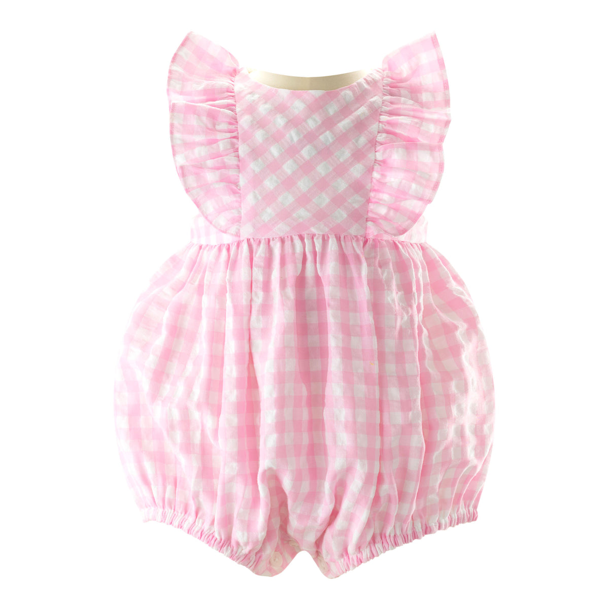 Check Ruffle Babysuit Rachel Riley US