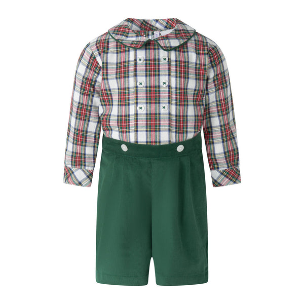 Tartan Shirt & Cord Short  Set Rachel Riley US